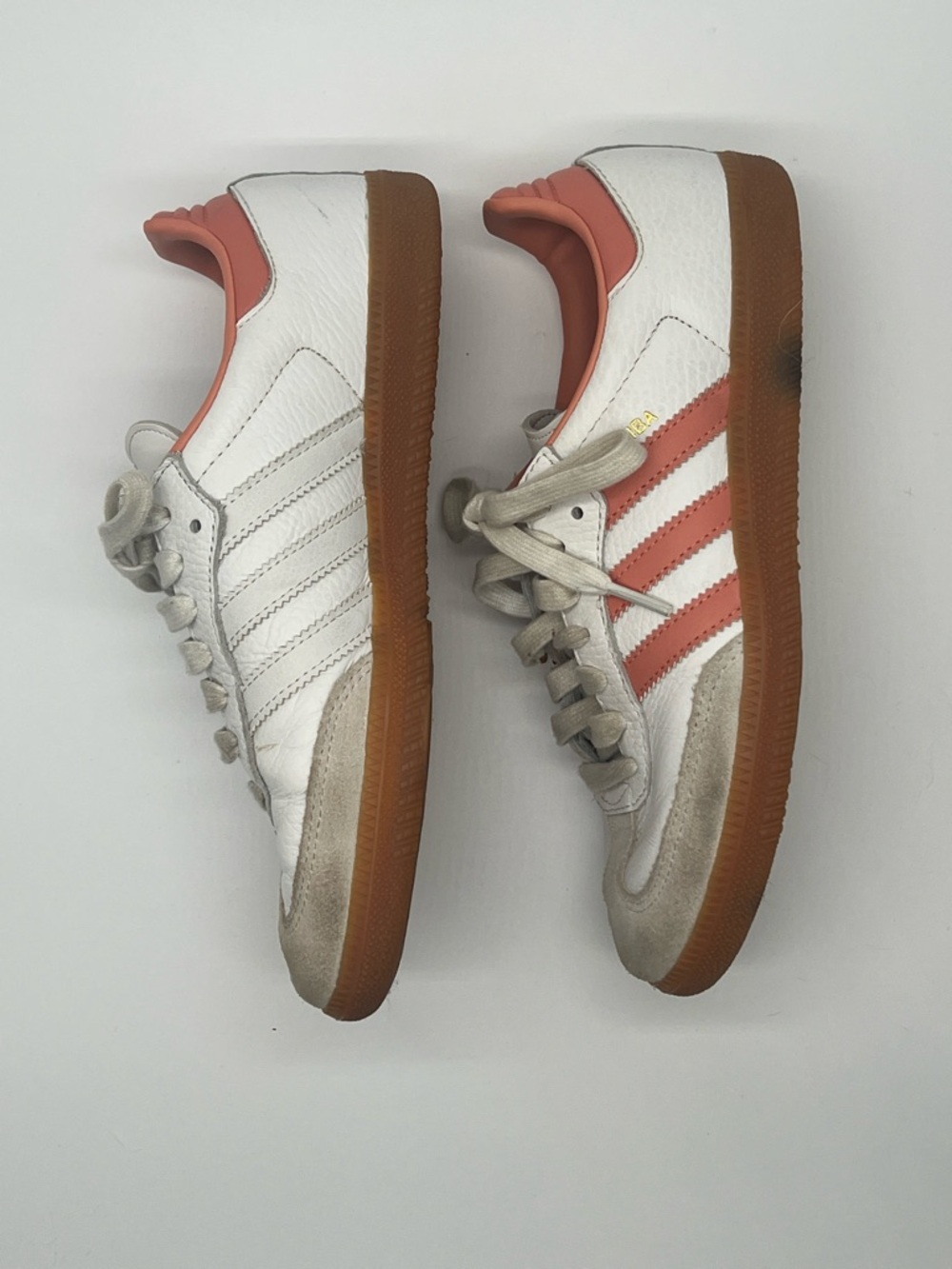 Adidas Samba Sneakers in White and Coral Pink Women's Sz 6.5 - Picture 6 of 11